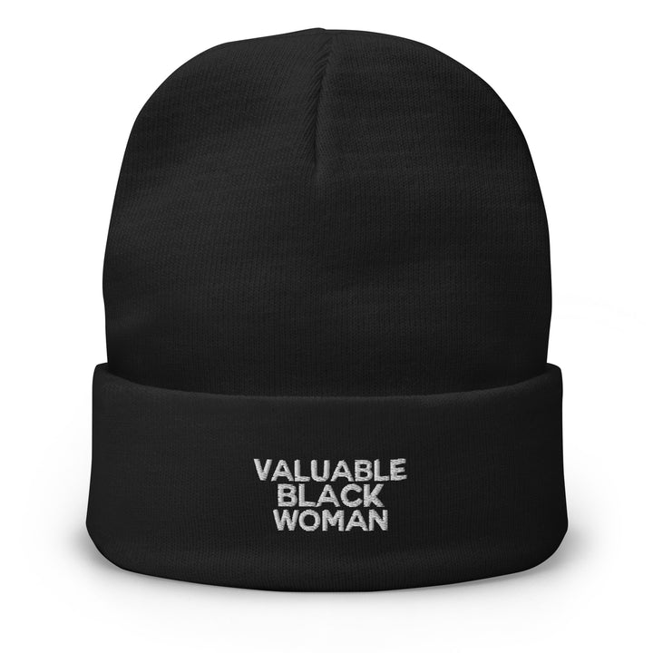 Valuable Black Man Embroidered Beanie - Vibe Snob