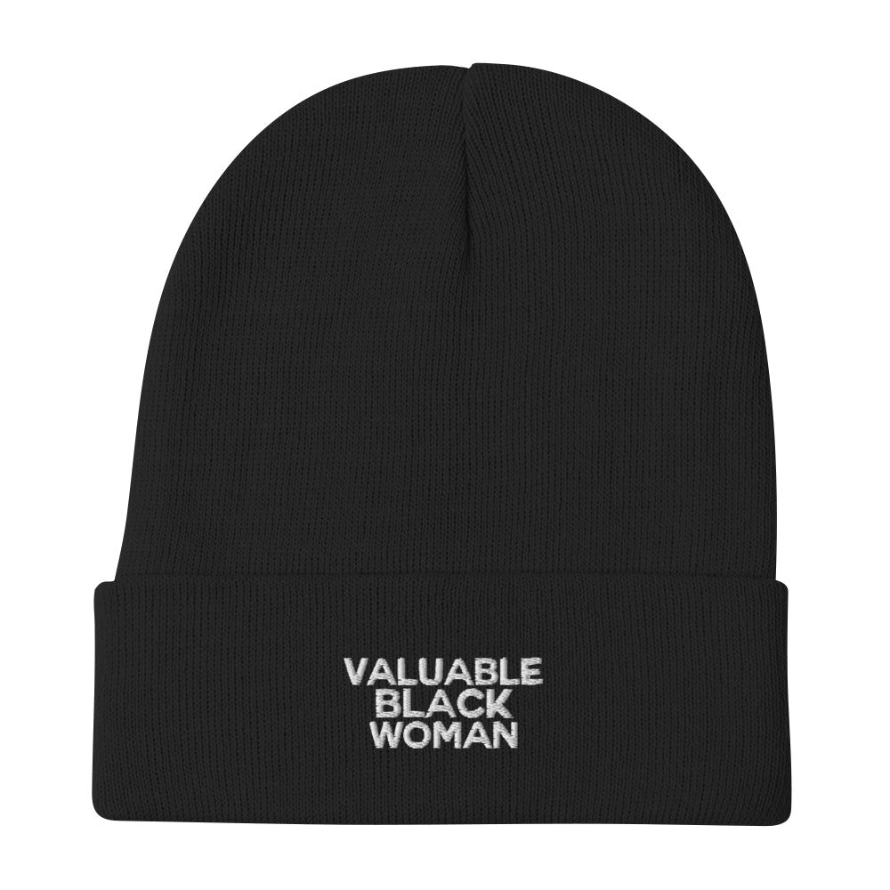 Valuable Black Man Embroidered Beanie - Vibe Snob