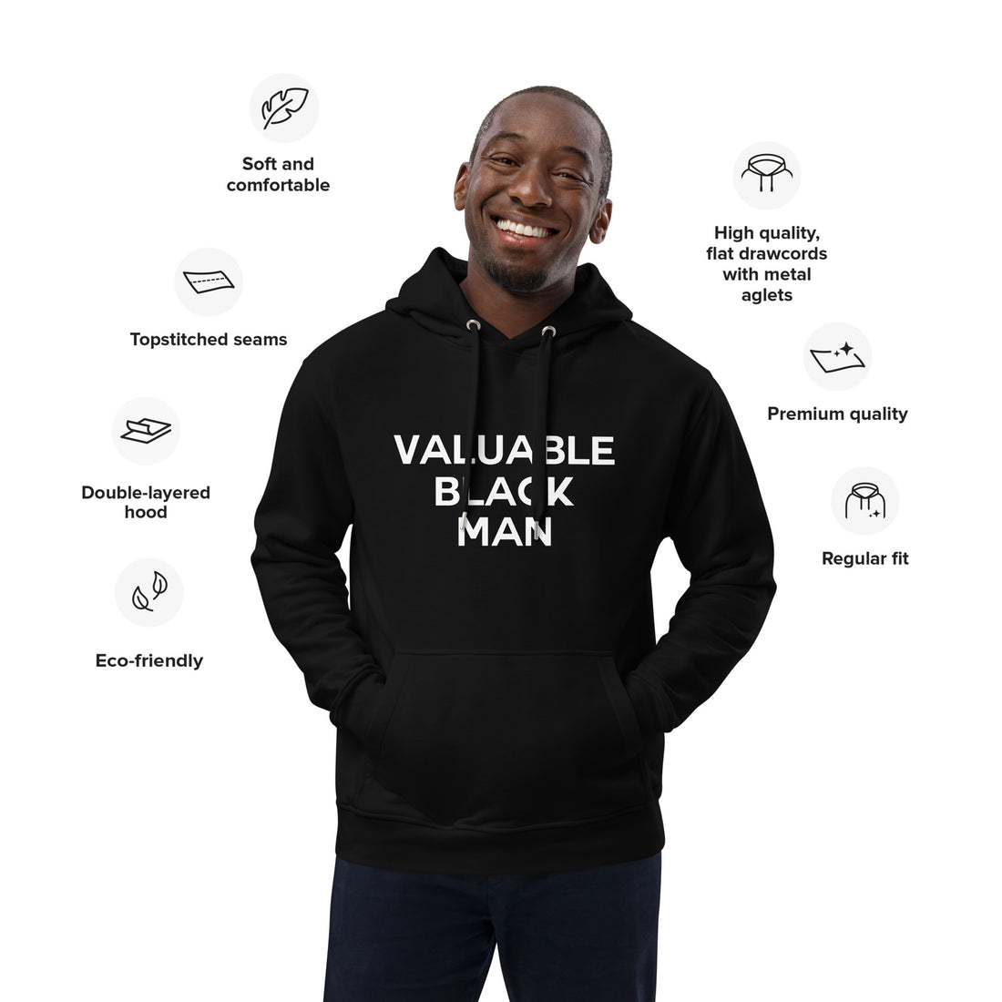 Valuable Black Man Hoodie - Vibe Snob