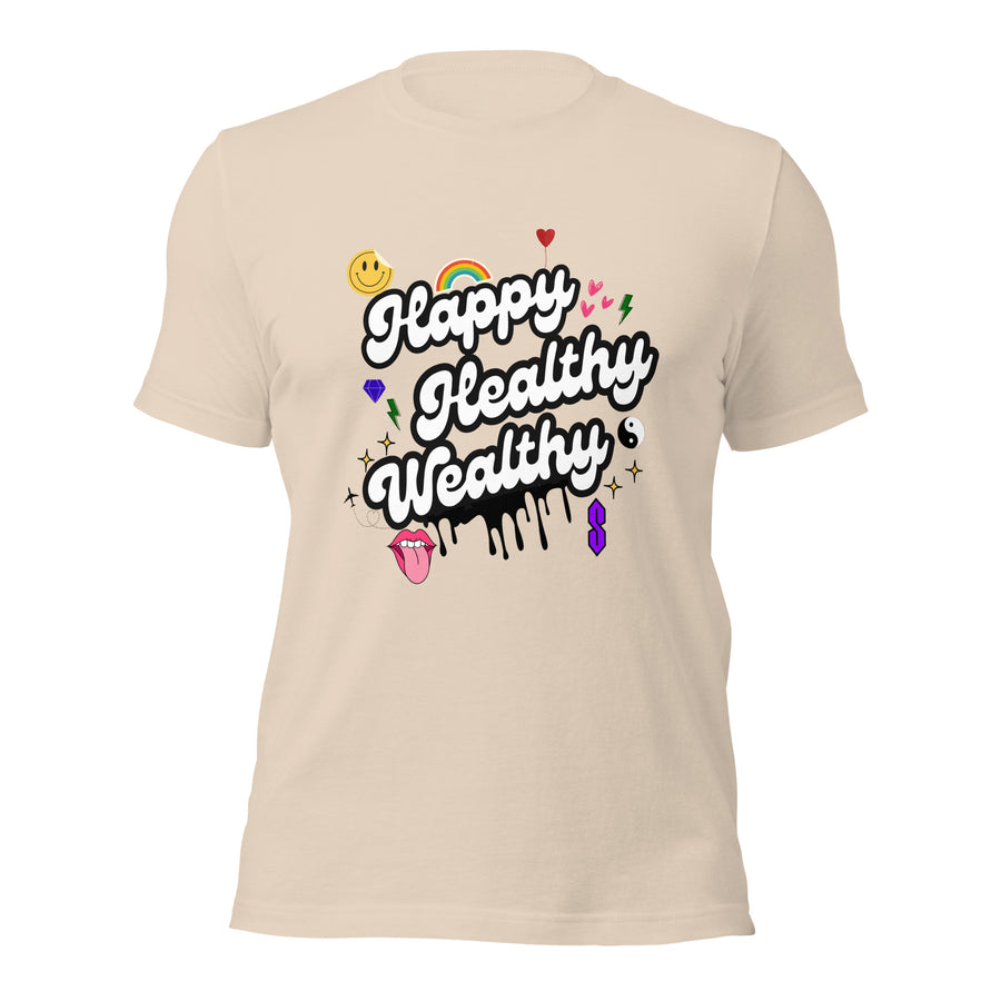 Happy, Healthy, Wealthy T-Shirt  | Empowering Lifestyle Apparel | Vibe Snob