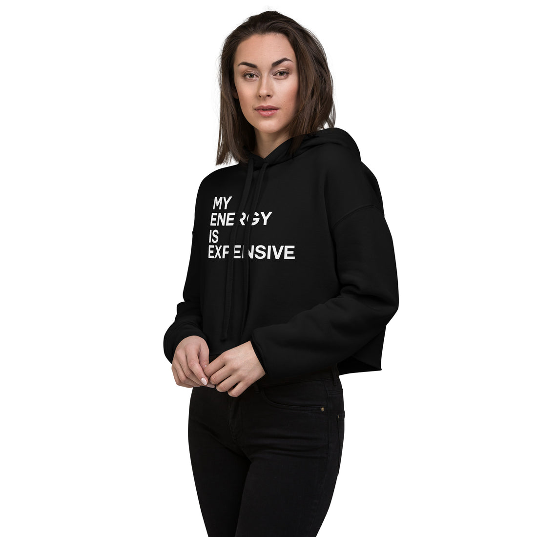 My Energy Is Expensive Crop Hoodie - Vibe Snob